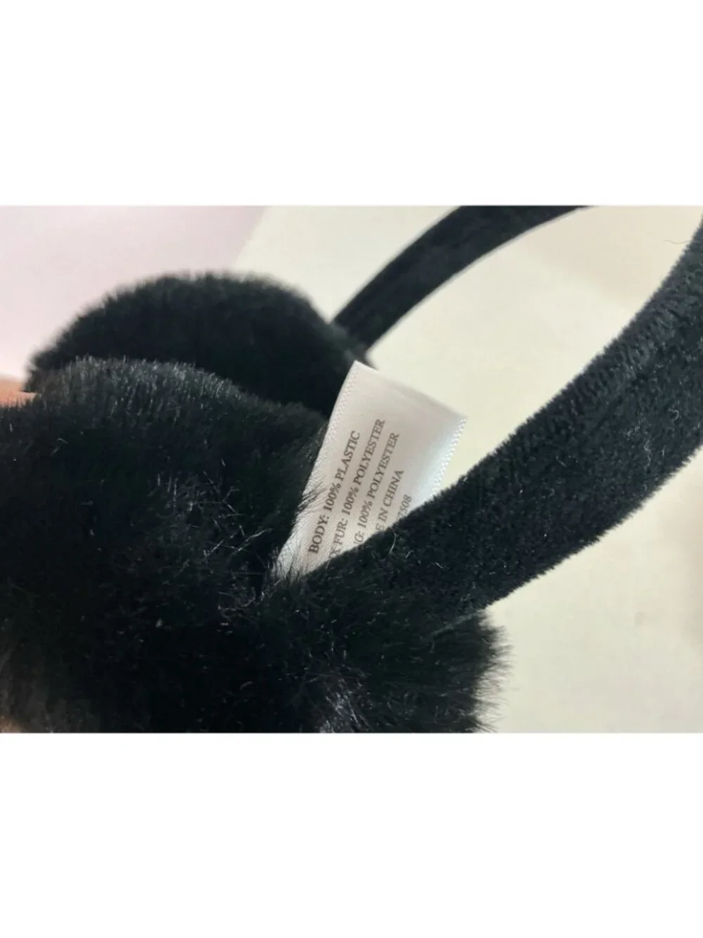 Large Black Puffy Earmuffs Womens One Size New